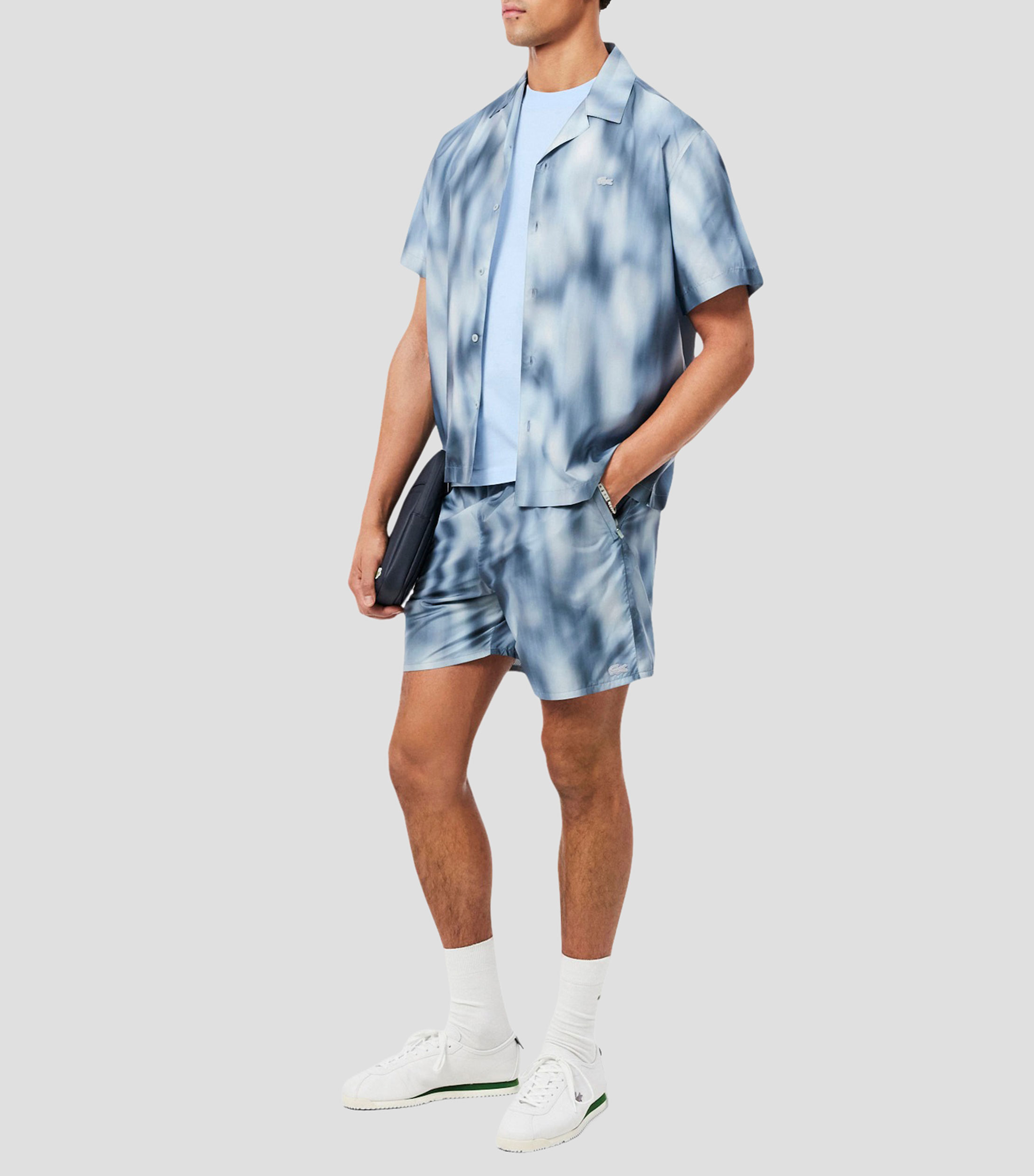Playera cuello redondo manga corta con estampado Hombre